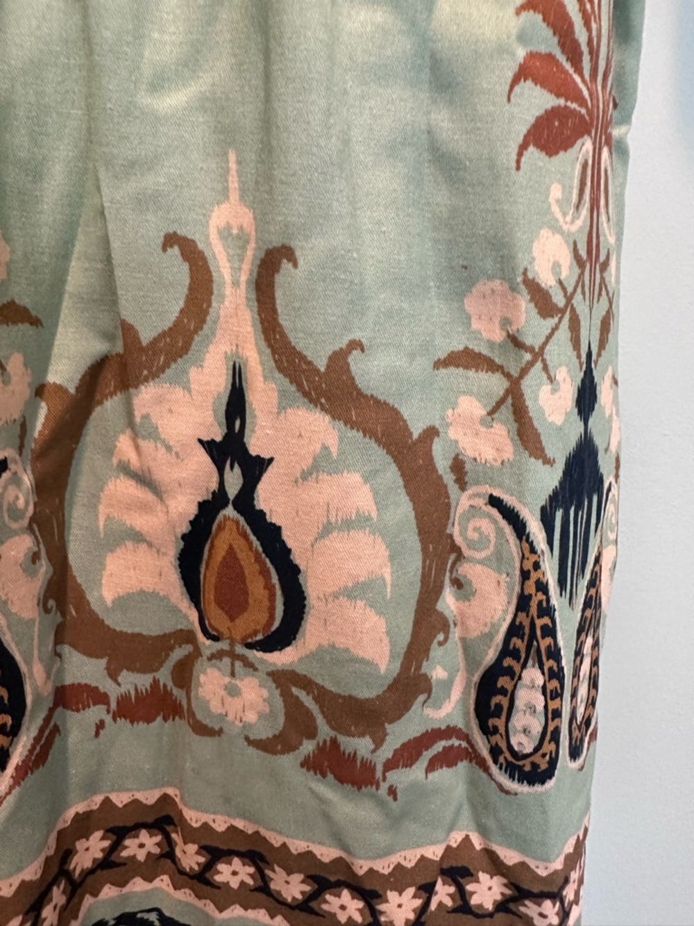 Spartina 449 Valerie Kalalanta okay Palm Sea Foam Green Linen Cotton Midi Dress - Picture 8 of 16